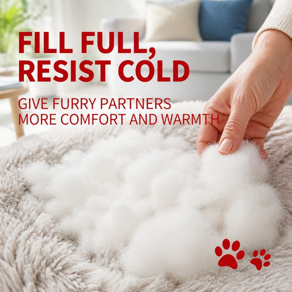 Pet Dog Bed Bedding Warm Plush Round Comfortable Dog Nest Light Grey Large 90cm Large