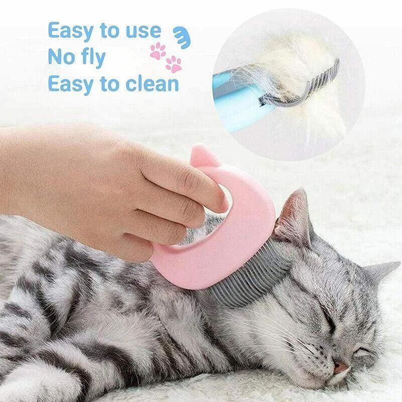Pet Grooming Massage Comb Cat Dog Hair Removal Brush Detangler Massager Tool - Pink